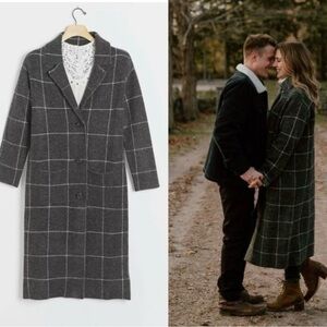 Anthropologie Solenne Windowpane Sweater/Jacket - Size L